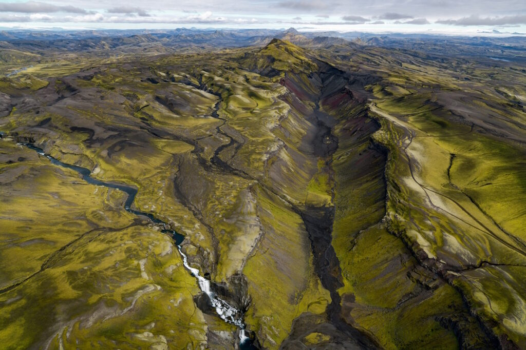 Fissure éruptive associée à l'éruption de l'Eldgjá (Islande).