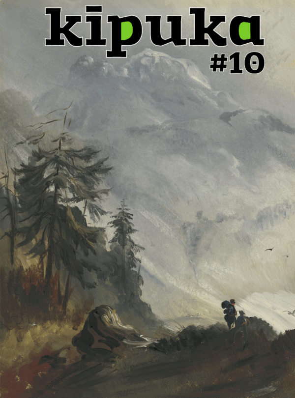 Couverture du numéro 10 de kīpuka. C'est un tableau du peintre Johann Moritz Rugendas représentant le volcan mexicain Iztaccíhuatl.