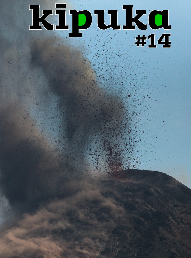 Couverture du numéro 14 de kīpuka : une explosion du Krakatoa.